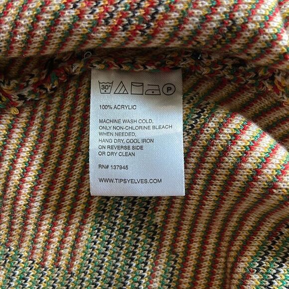 Tipsy Elves Medium Cookie Cutter Christmas Sweater Cardigan Santa Reindeer Stars - Picture 7 of 8